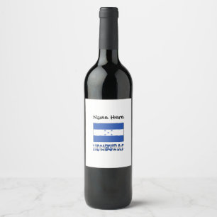 Hondúras Hondúras Flag Black Personalisation Wine Label