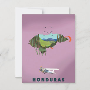 Honduras Illustrated map travel poster