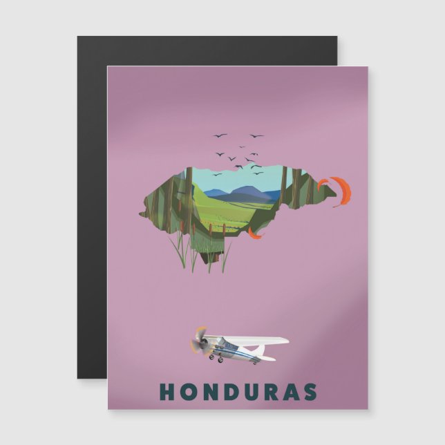 Honduras Illustrated map travel poster (Front/Back)