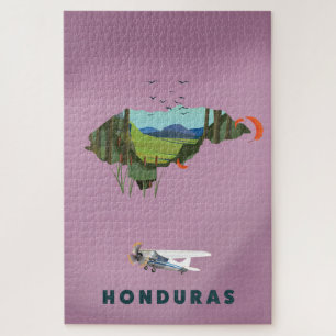 Honduras Illustrated map travel poster Jigsaw Puzzle