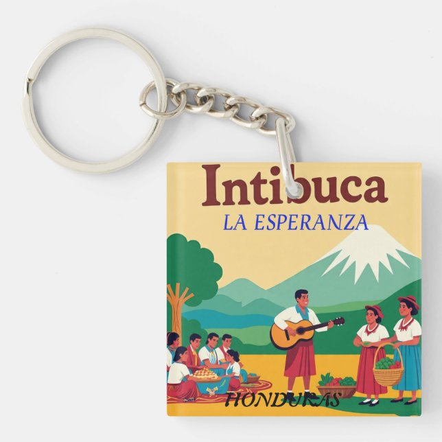  Honduras INTIBUCA Retro poster Key Ring (Front)