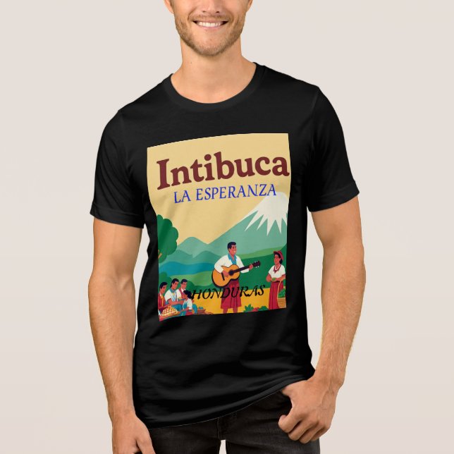  Honduras INTIBUCA Retro poster Tri-Blend Shirt (Front)