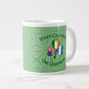 Hondúras Ireland USA Shamrock Flag Personalised  Large Coffee Mug