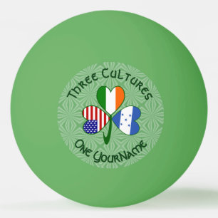 Hondúras Ireland USA Shamrock Flag Personalised Ping Pong Ball