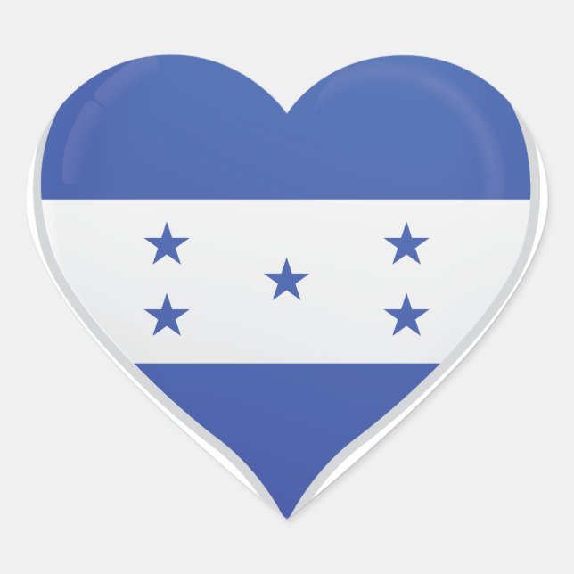 Honduras love flag pride heart sticker (Front)