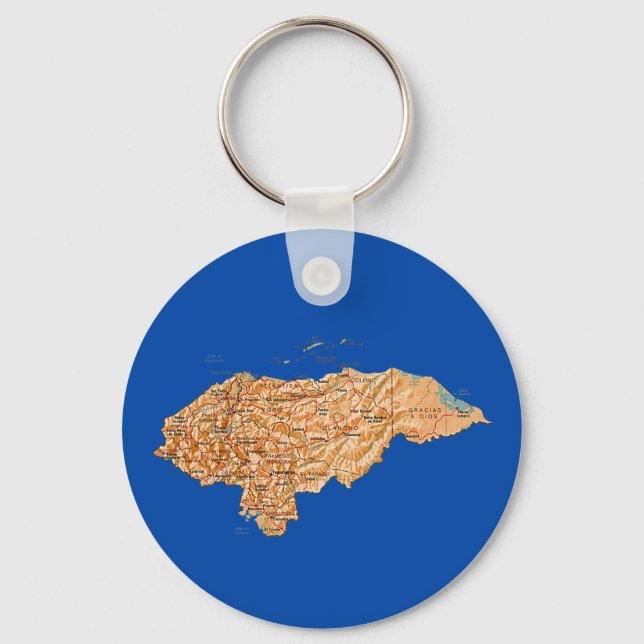 Honduras Map Keychain (Front)