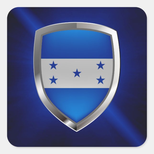 Honduras Metallic Emblem Square Sticker (Front)