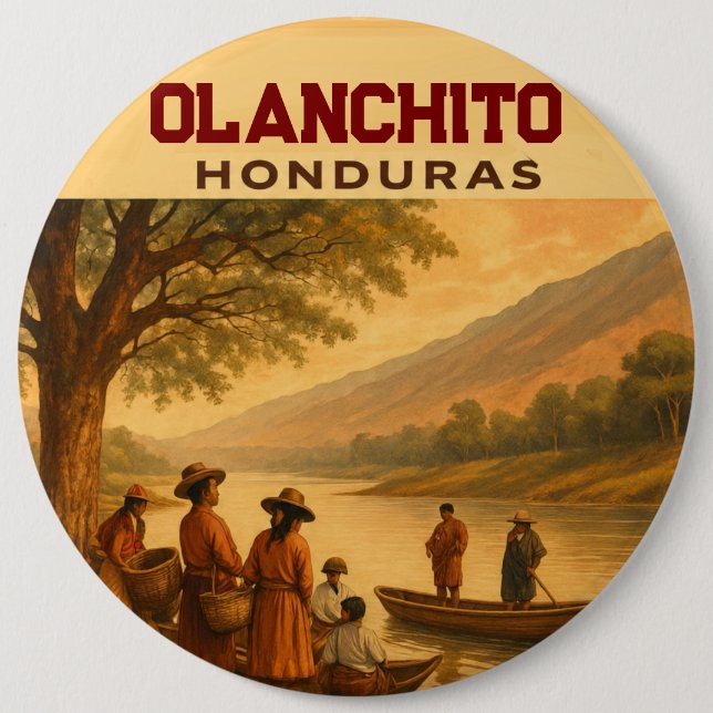  Honduras Olanchito Retro poster 6 Cm Round Badge (Front)