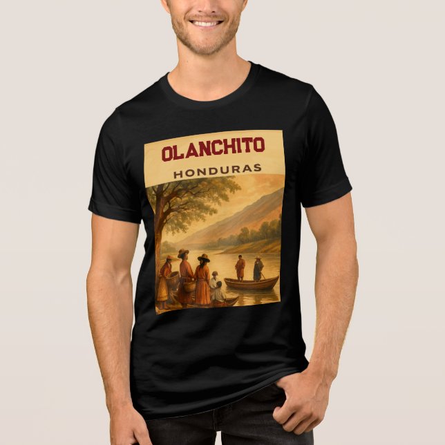  Honduras Olanchito Retro poster Tri-Blend Shirt (Front)