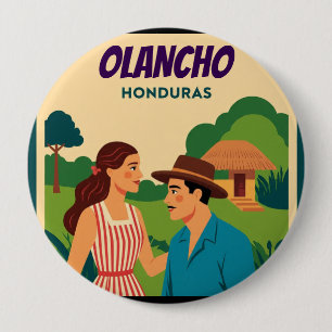 Honduras OLANCHO Retro poster 10 Cm Round Badge