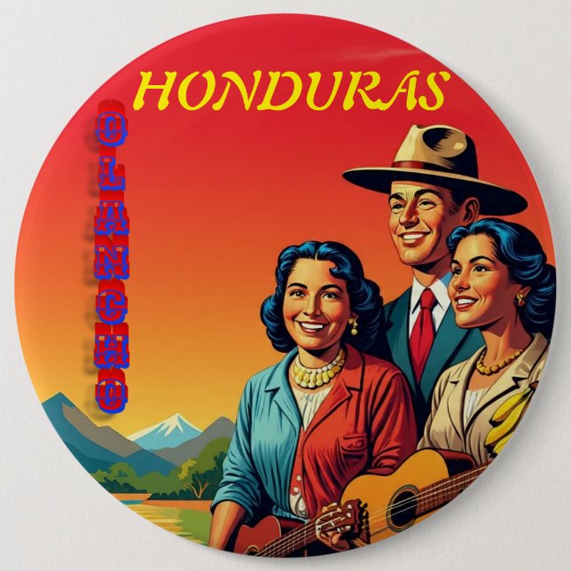  Honduras OLANCHO Retro poster 6 Cm Round Badge (Front)