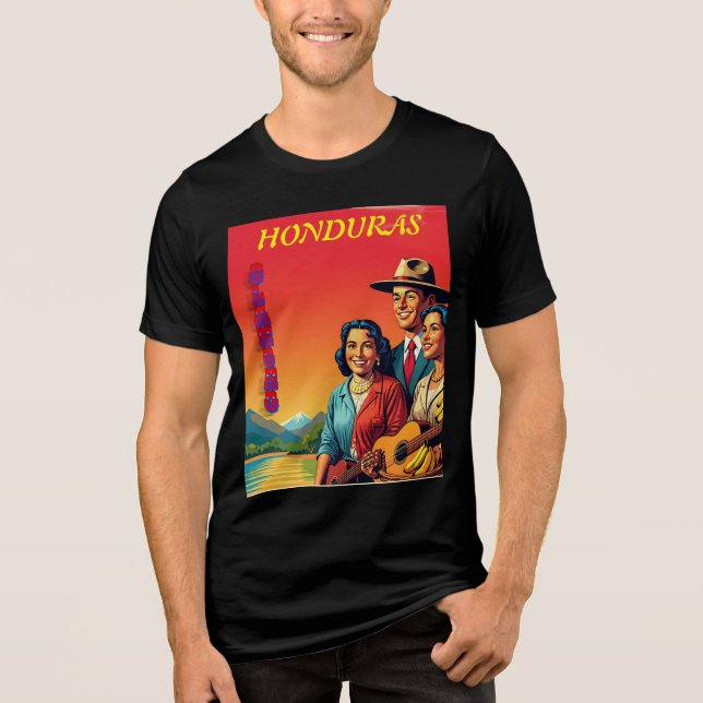  Honduras OLANCHO Retro poster Tri-Blend Shirt (Front)