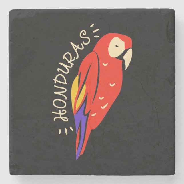 Honduras Parrot Stone Coaster (Front)