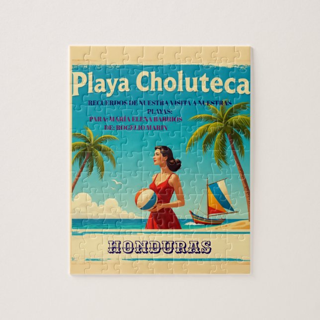  Honduras PLAYAS CHOLUTECA Retro poster Jigsaw Puzzle (Vertical)