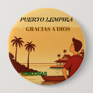  Honduras Puerto Lempira Retro poster 10 Cm Round Badge