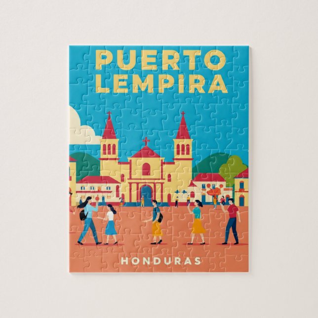 Honduras Puerto Lempira Retro poster Jigsaw Puzzle (Vertical)