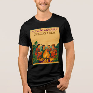Honduras Puerto LEMPIRA Retro poster Tri-Blend Shirt