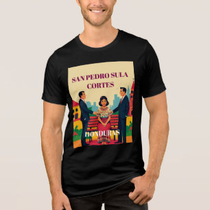  Honduras SAN PEDRO SULA Retro poster Tri-Blend Shirt