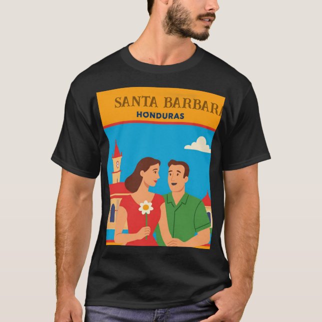  Honduras Santa Barbara Retro poster T-Shirt (Front)