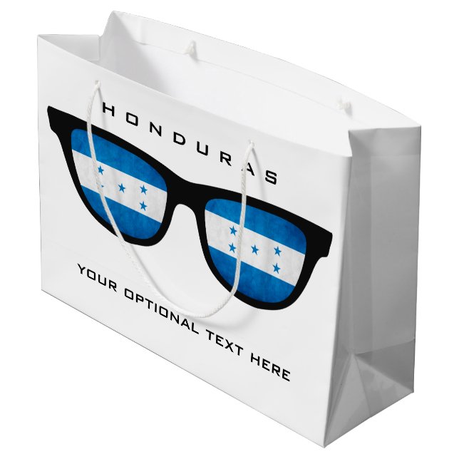 Honduras Shades custom text & colour gift bag (Back Angled)