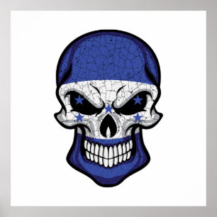 Honduras Smiling Skull Flag Poster