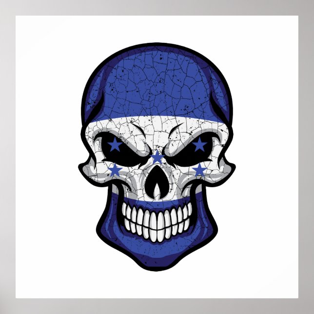 Honduras Smiling Skull Flag  Poster (Front)