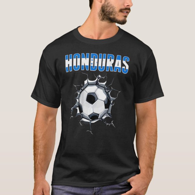 Honduras Soccer Fans - Honduran Football In Cracke T-Shirt (Front)