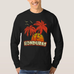 Honduras Summer Palm Trees 80s Beach Sunset T-Shirt