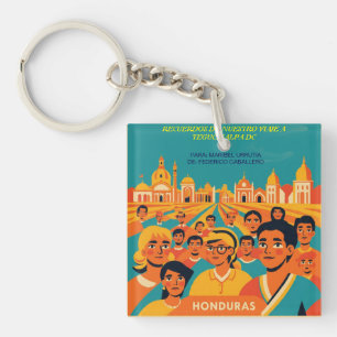Honduras TEGUCIGALPA DC Retro poster Key Ring