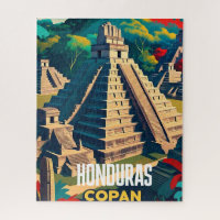 Honduras Travel Vintage Retro Poster