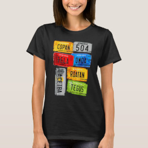 Honduras turistic car plates Copan Tela Omoa T-Shirt