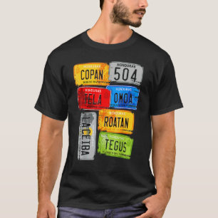 Honduras turistic car plates Copan Tela Omoa T-Shirt
