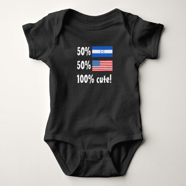 Honduras United States 100% Cute Baby Bodysuit (Front)