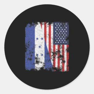 Honduras USA Flag - Half American Classic Round Sticker