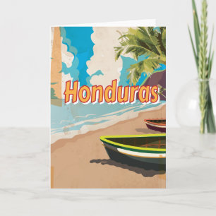 Honduras Vintage vacation Poster Holiday Card
