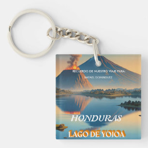  Honduras Yojoa Lake Retro poster  Key Ring