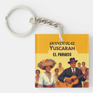 Honduras YUSCARAN Retro poster Key Ring