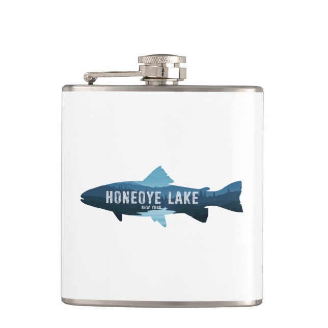 Honeoye Lake New York Fish Hip Flask (Front)