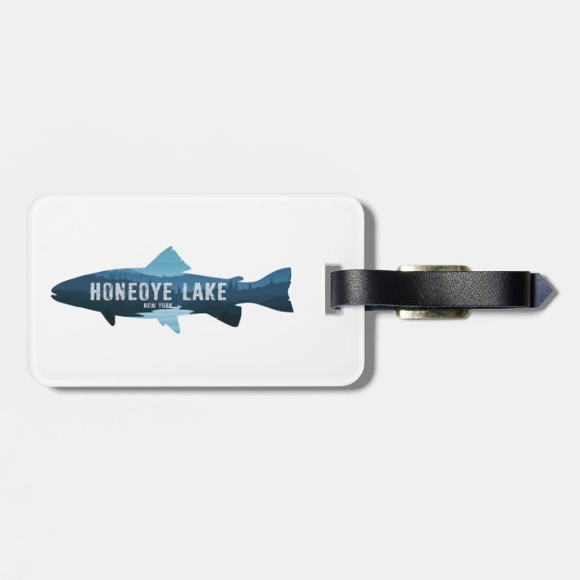 Honeoye Lake New York Fish Luggage Tag (Back Horizontal)