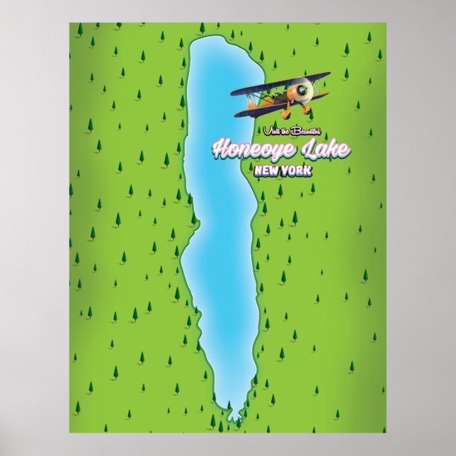 Honeoye Lake New York map Poster (Front)