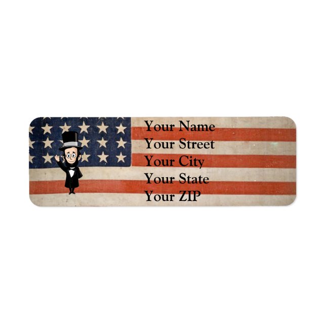 Honest Abe and Old Glory Return Address Label (Front)