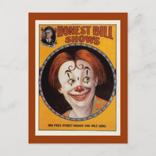 Honest Bill Vintage Circus Postcard