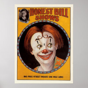 Honest Bill Vintage Circus Poster