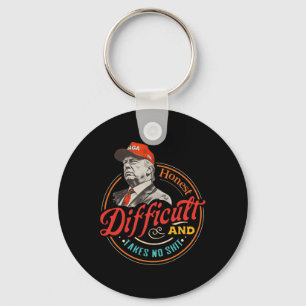 Honest Difficult And Takes No Sh Funny Retro Vinta Key Ring