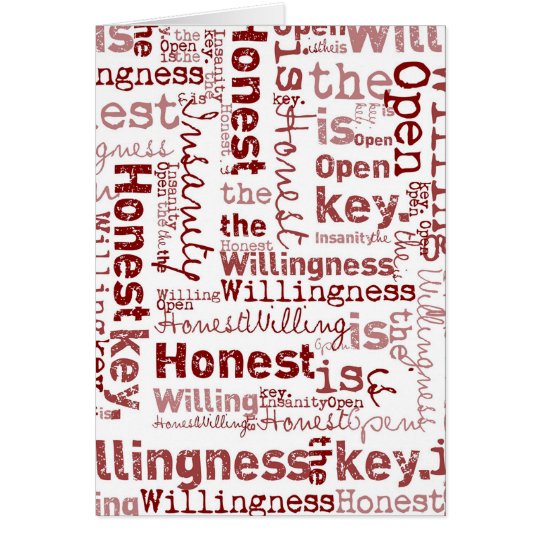 Honest Open Willing Card