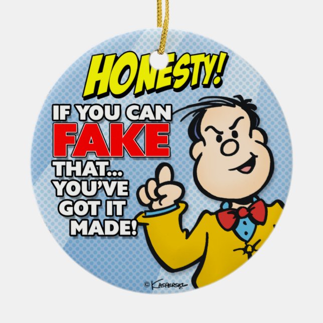 Honesty Ceramic Tree Decoration (Front)