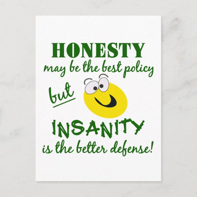 Honesty / Insanity postcard (Front)