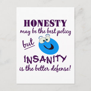Honesty / Insanity postcard