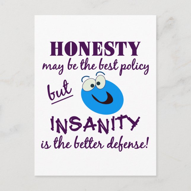 Honesty / Insanity postcard (Front)