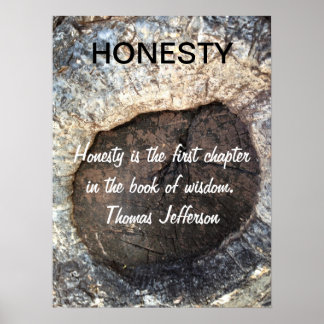 HONESTY Inspirational Quote Jefferson Poster